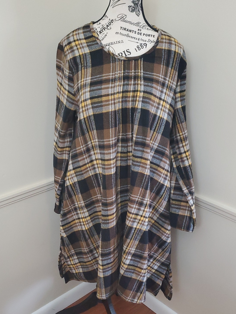 Tulip dress Cotton Brown Black and Yellow Size Small